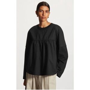 COS Mixed Material Layered Long Sleeve Top